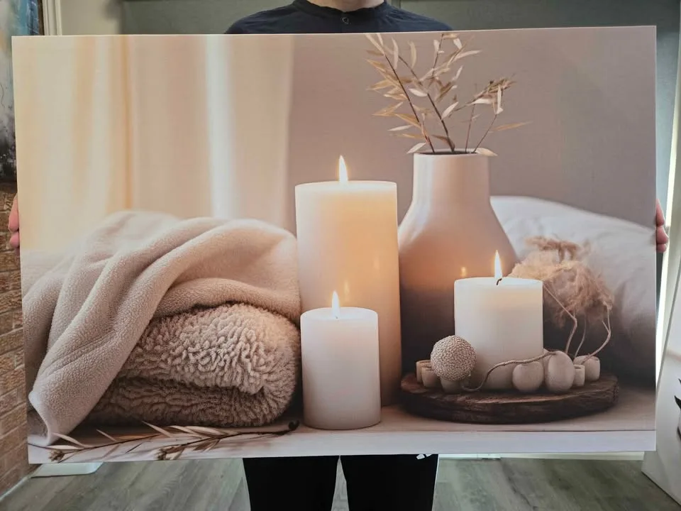 Wall art Candles wrapped canvas picture. image indicator(7)