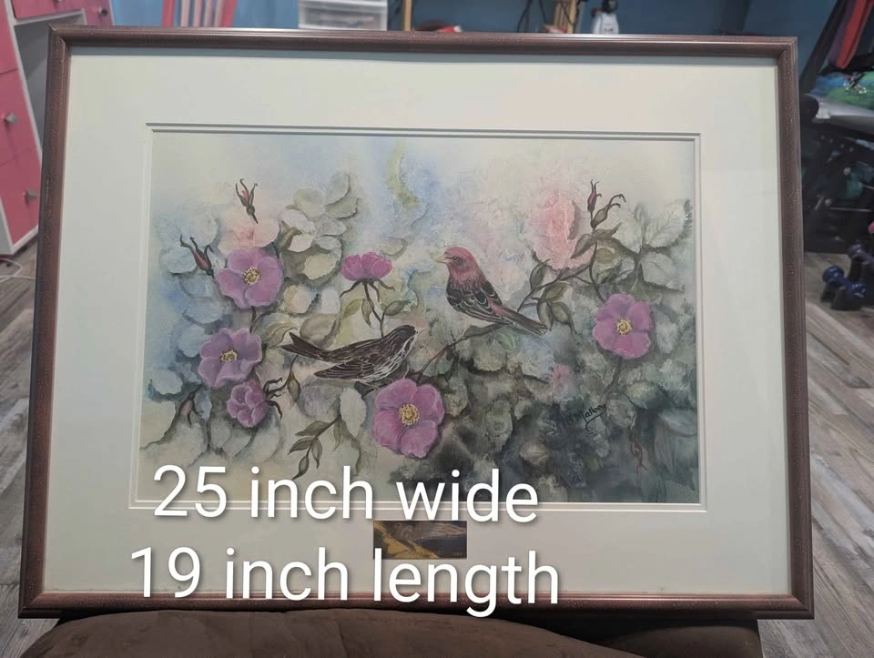 Brenda Mallory 'Purple Finch' Original Watercolour (1996) - photo 3