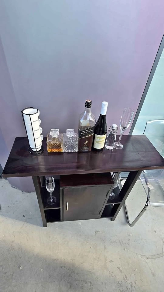 Dark Wood Bar Cabinet