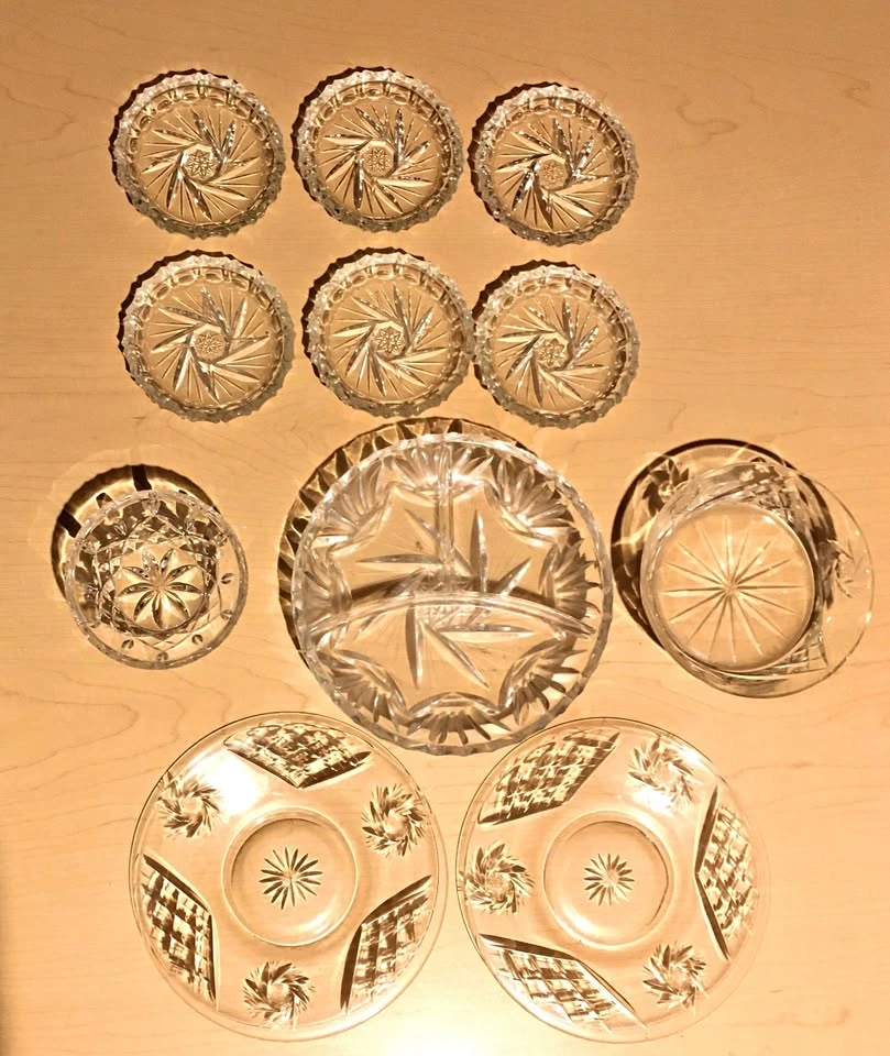 Vintage crystal set for sale Brunswick Star Pinwheel