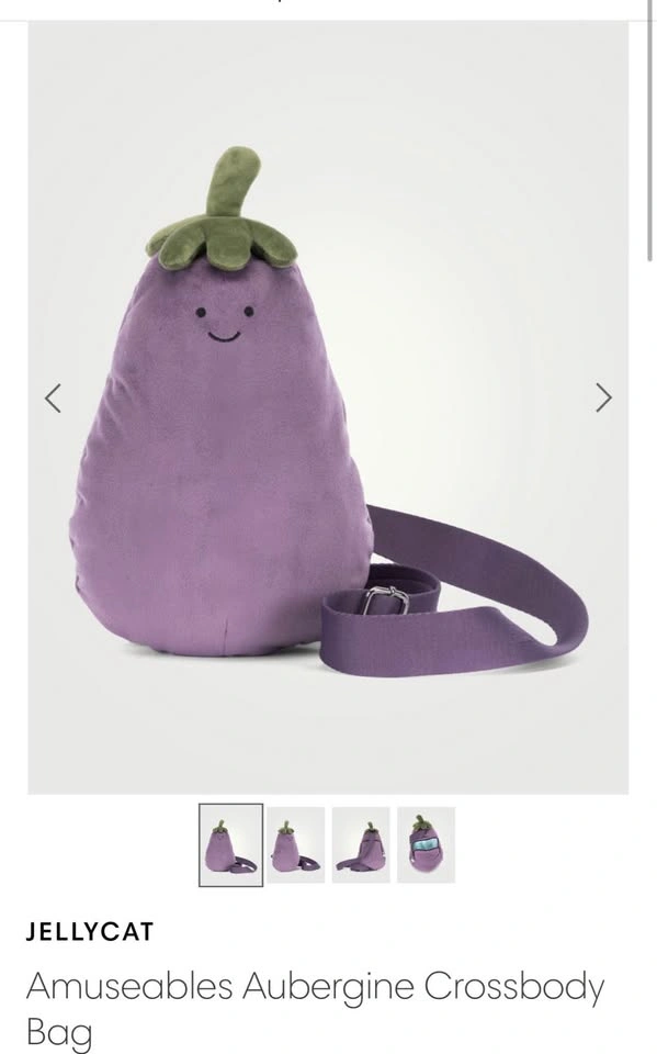 BNWT Jellycat Amuseables Aubergine Crossbody Bag - photo 2