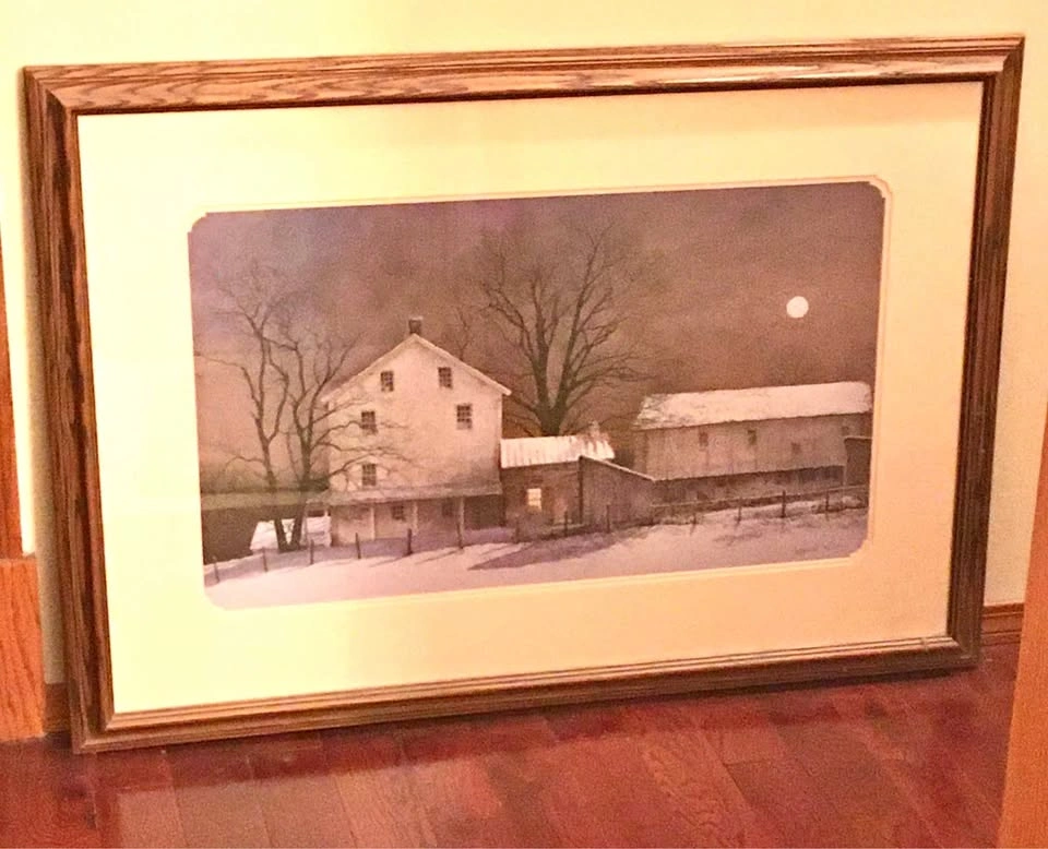 Framed Ray Hendershot Full Moon water colour