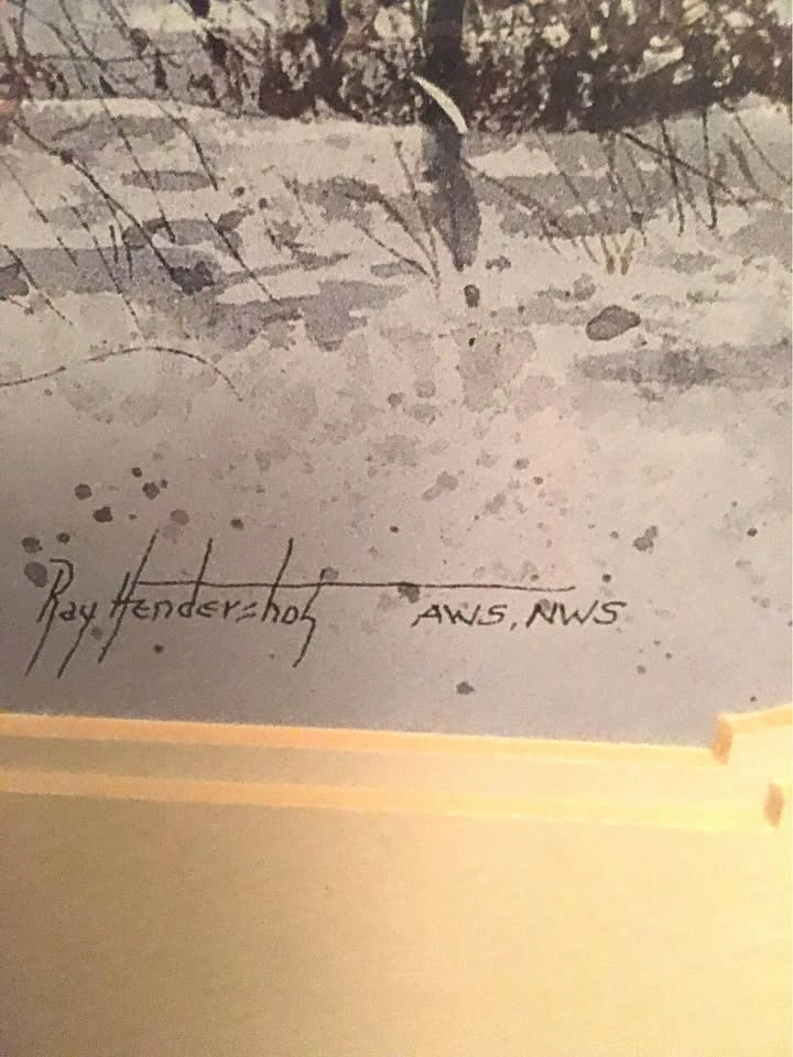 Framed Ray Hendershot Full Moon water colour - photo 2