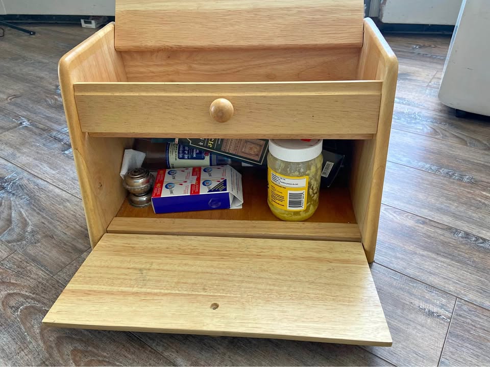 Wooden Storage Box with Drawer & Lid