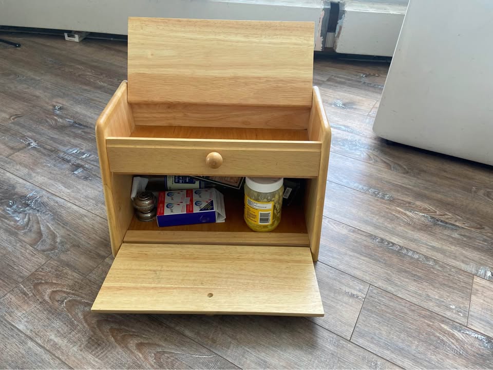 Wooden Storage Box with Drawer & Lid - photo 3