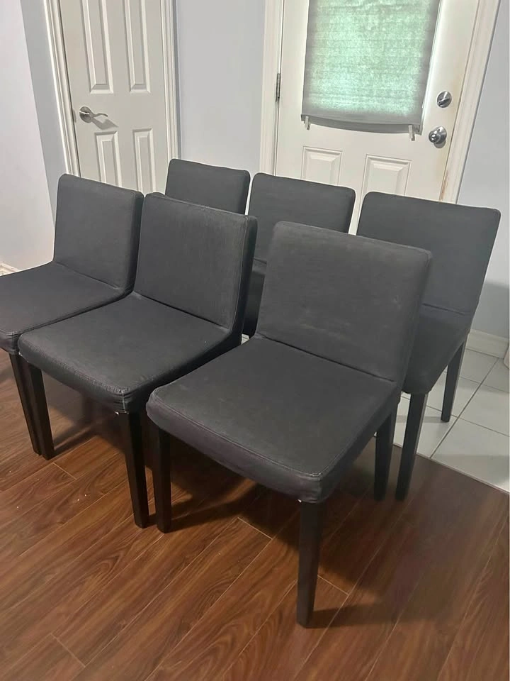 Set of 6 IKEA NILS Chairs – Removable & Washable Covers