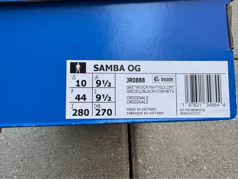 BNIB adidas Samba OG Grey Suede Size US 10 - photo 4