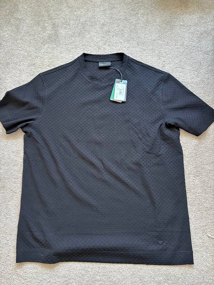 BNWT Emporio Armani Black Textured T-Shirt