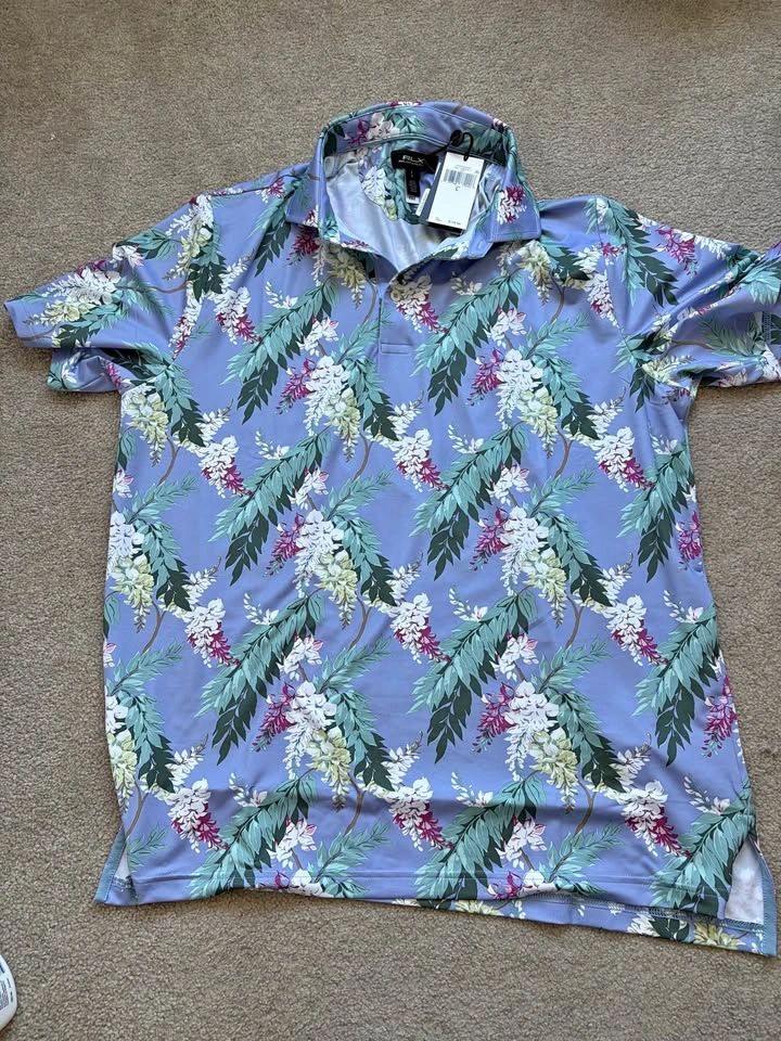 RLX Ralph Lauren Floral Golf Polo Size Large