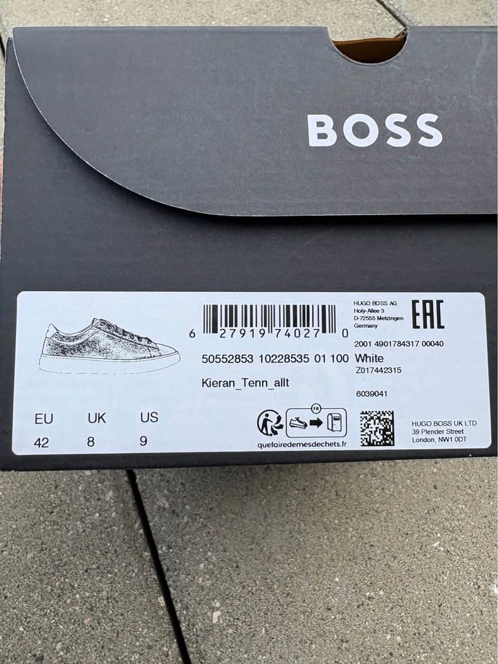 BNIB BOSS Kieran Tenn Allt White Leather Sneakers - photo 2