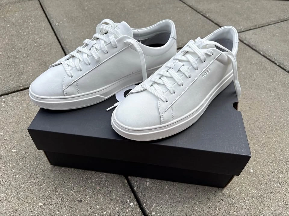 BNIB BOSS Kieran Tenn Allt White Leather Sneakers - photo 4