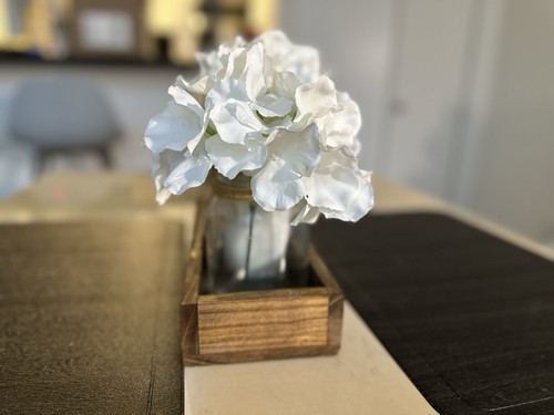 Mason Jar Lights Table Centerpiece With Fake Eucalyptus Plants - photo 2