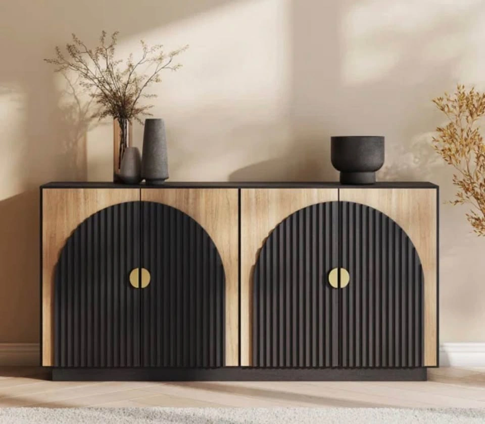 64.8" Fluted Buffet Cabinet Symmetrical Arc Accent Sideboard - photo 2