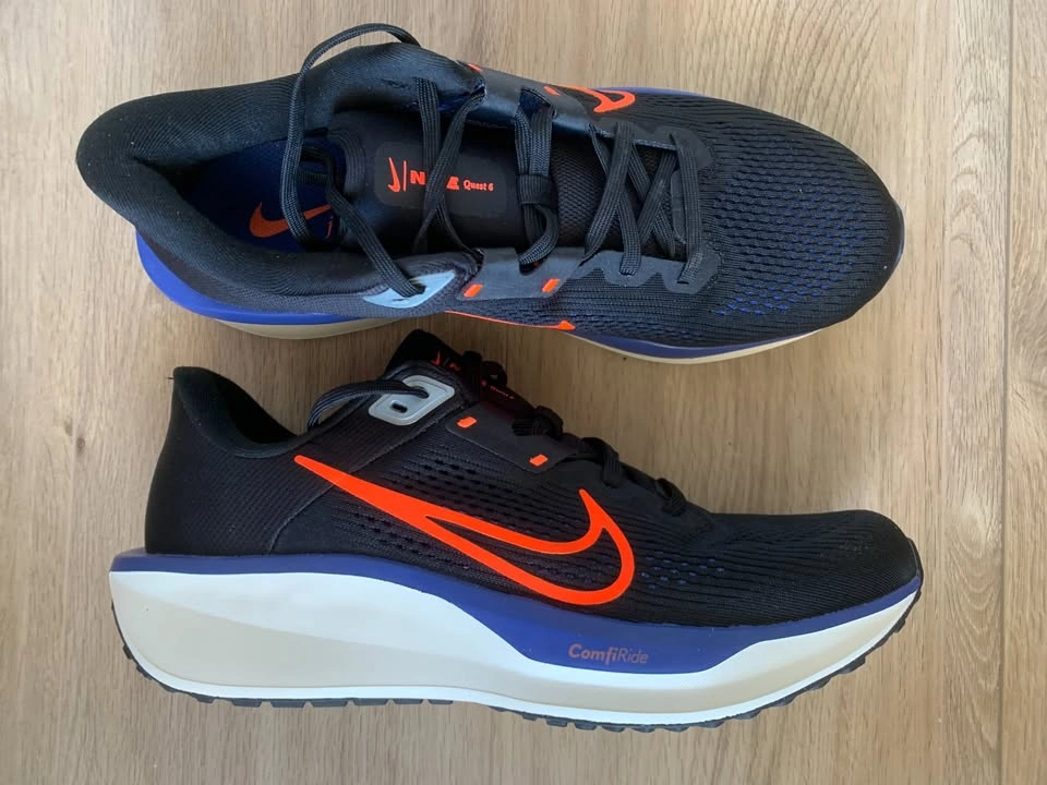 Brand New Nike Mens Quest 6 Black/Hyper Crimson Running Shoes - photo 4