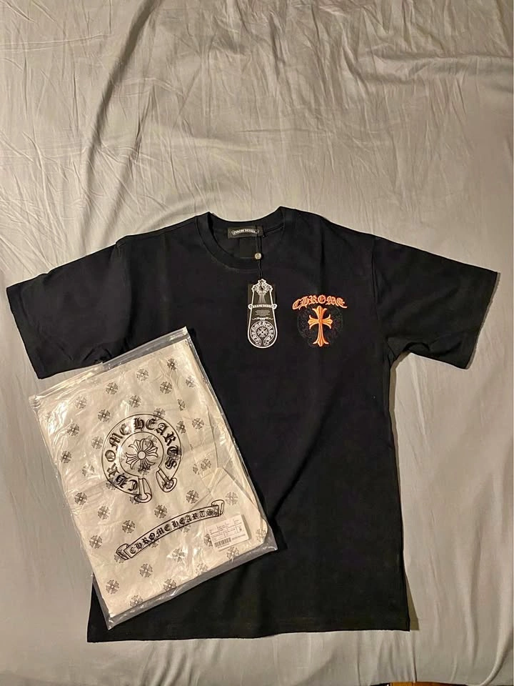 Chrome Hearts Black T-Shirt Orange Cross M New With Tags