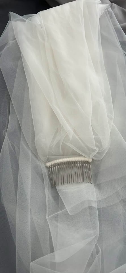 Soft white blusher Veil fingertip - photo 5