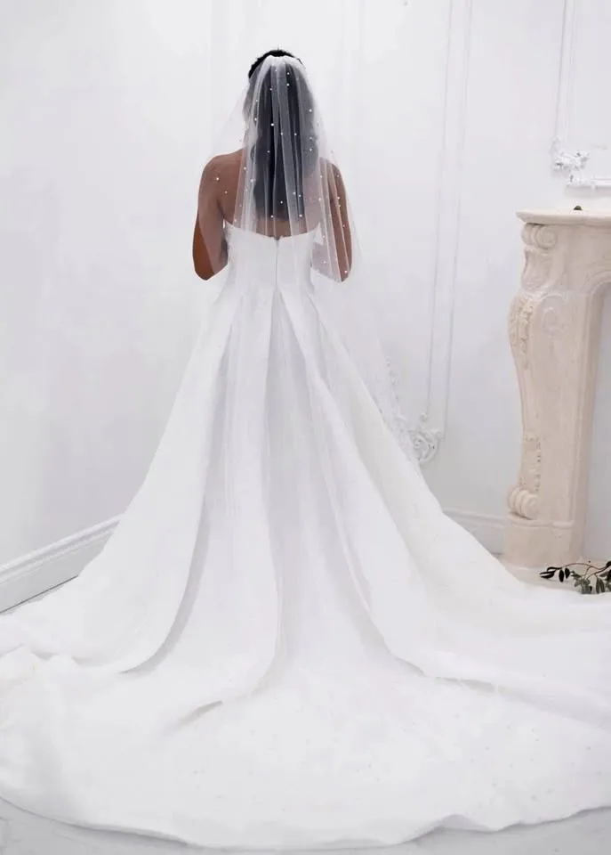 Chapel Pearl Veil soft white or ivory thumbnail