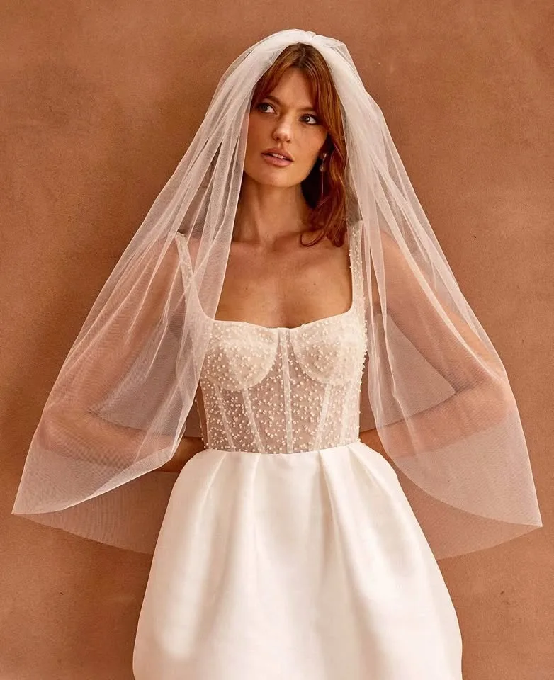Soft white or ivory Veil fingertip thumbnail