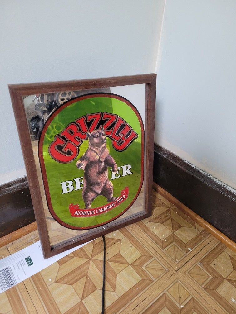 Grizzly Beer Authentic Canadian Lager Sign - photo 2