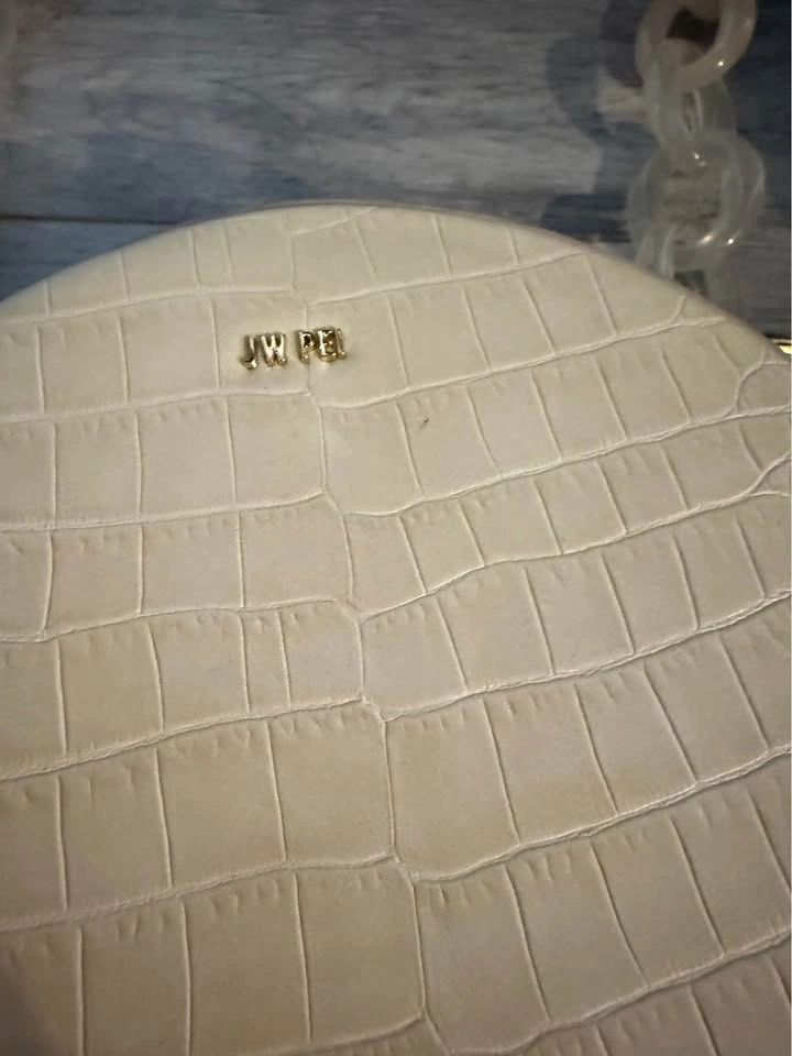 JW PEI Cream Croc-Embossed Round Crossbody Bag - photo 2