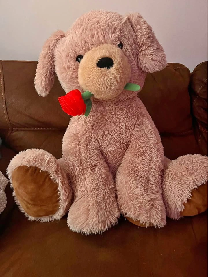 Dog Stuffie (with rose) - 3 feet