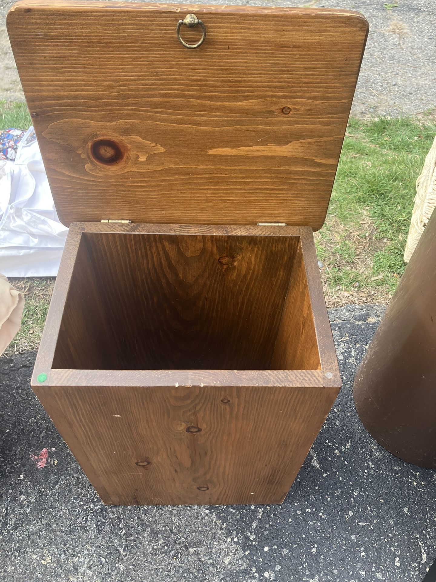 Rustic Wooden Storage Chest / Trunk with Hinged Lid - photo 2