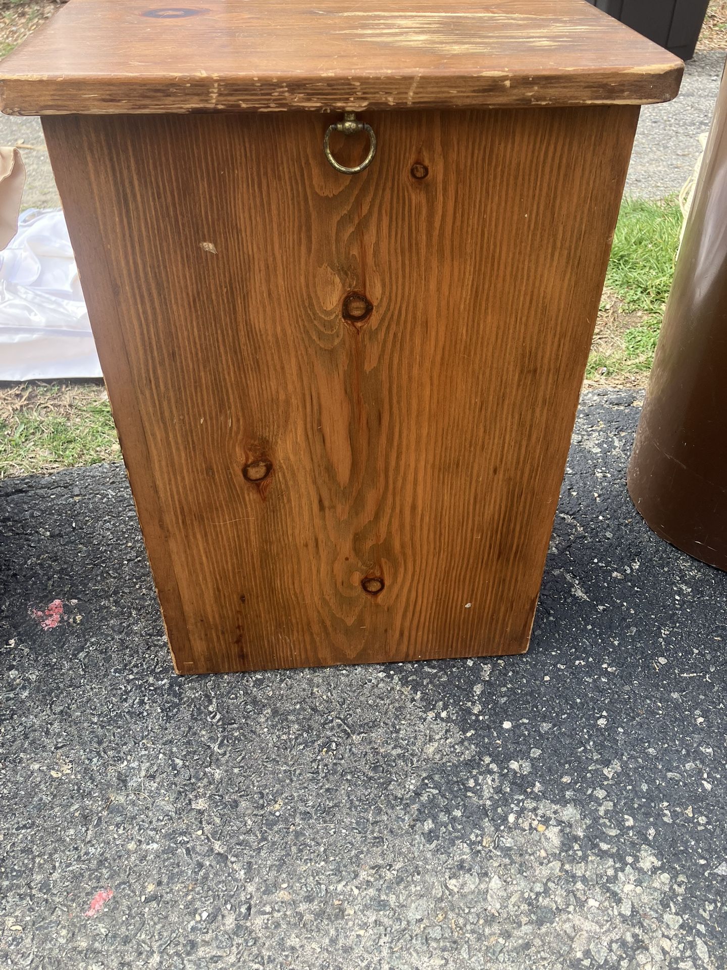 Rustic Wooden Storage Chest / Trunk with Hinged Lid - photo 4