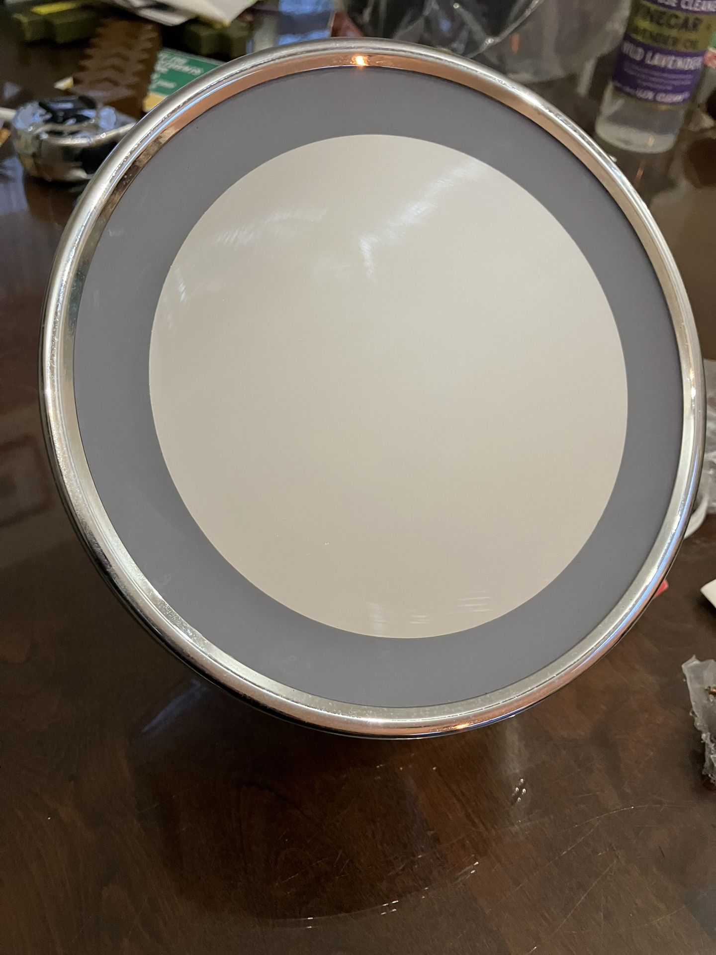 NEW Conair Lighted Wall Mount Makeup Mirror 5X Magnification Chr