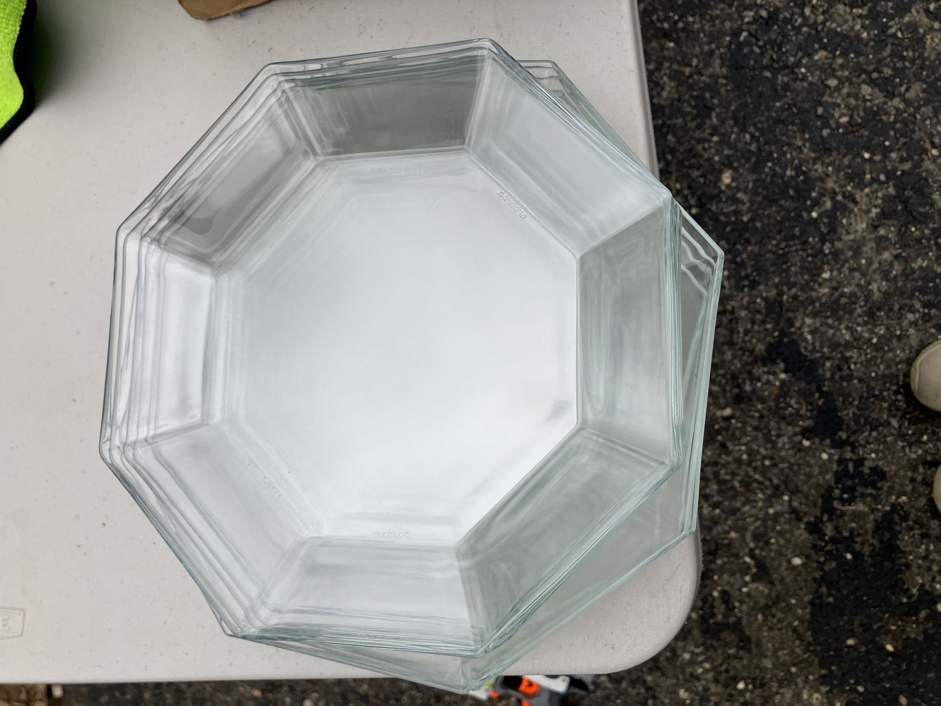 Set of 11 French Glass Plates – Octagon Shape (Luminarc Style)