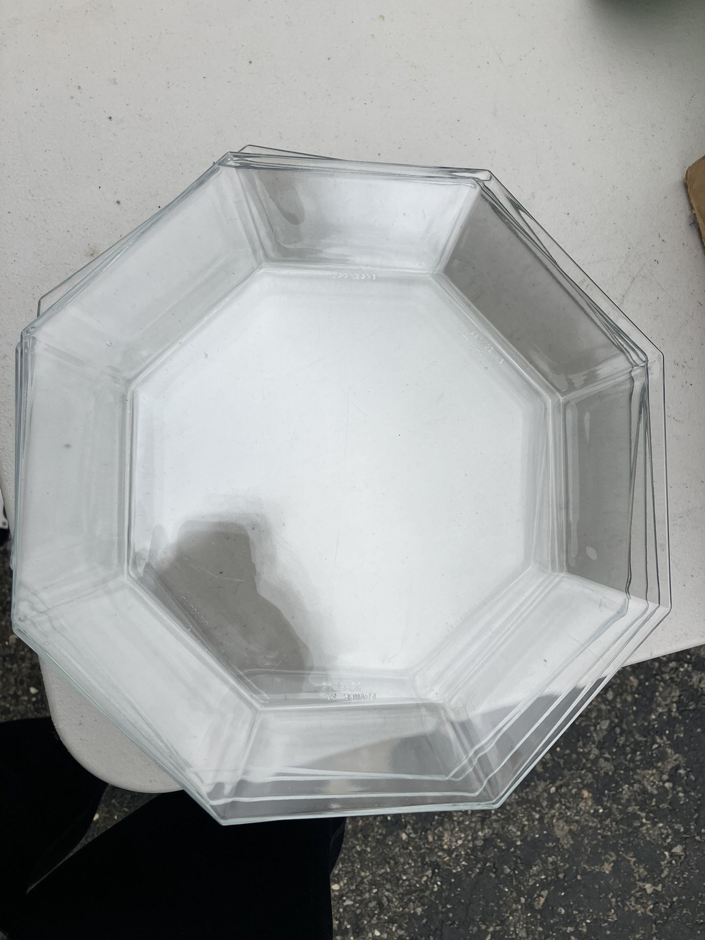 Set of 11 French Glass Plates – Octagon Shape (Luminarc Style) - photo 3