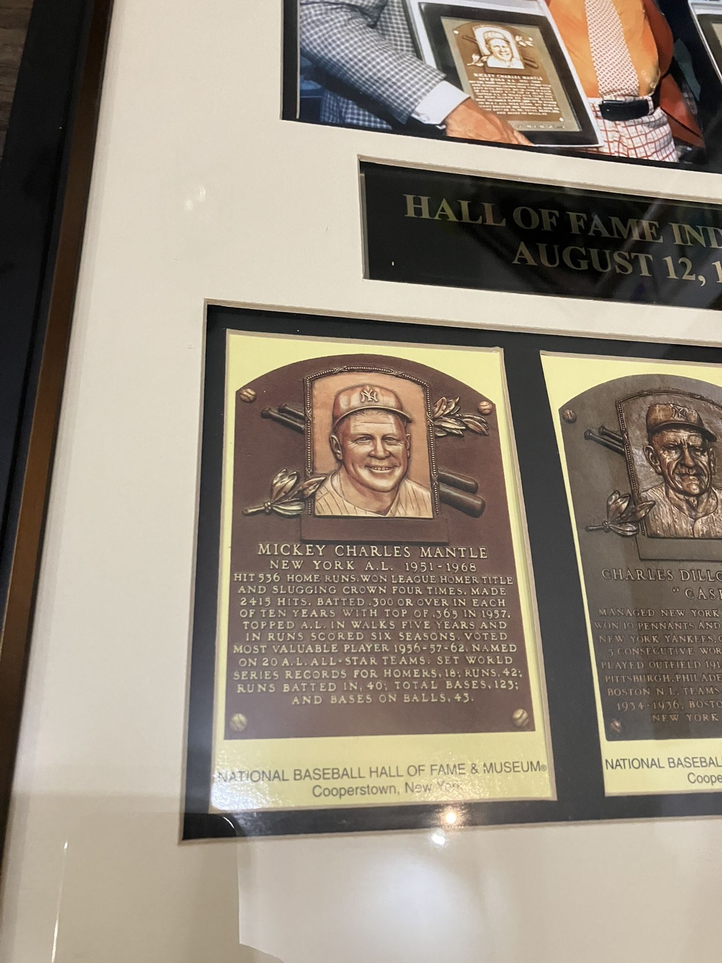 Framed Baseball Hall of Fame Display – Mickey Mantle, Casey Sten - photo 3