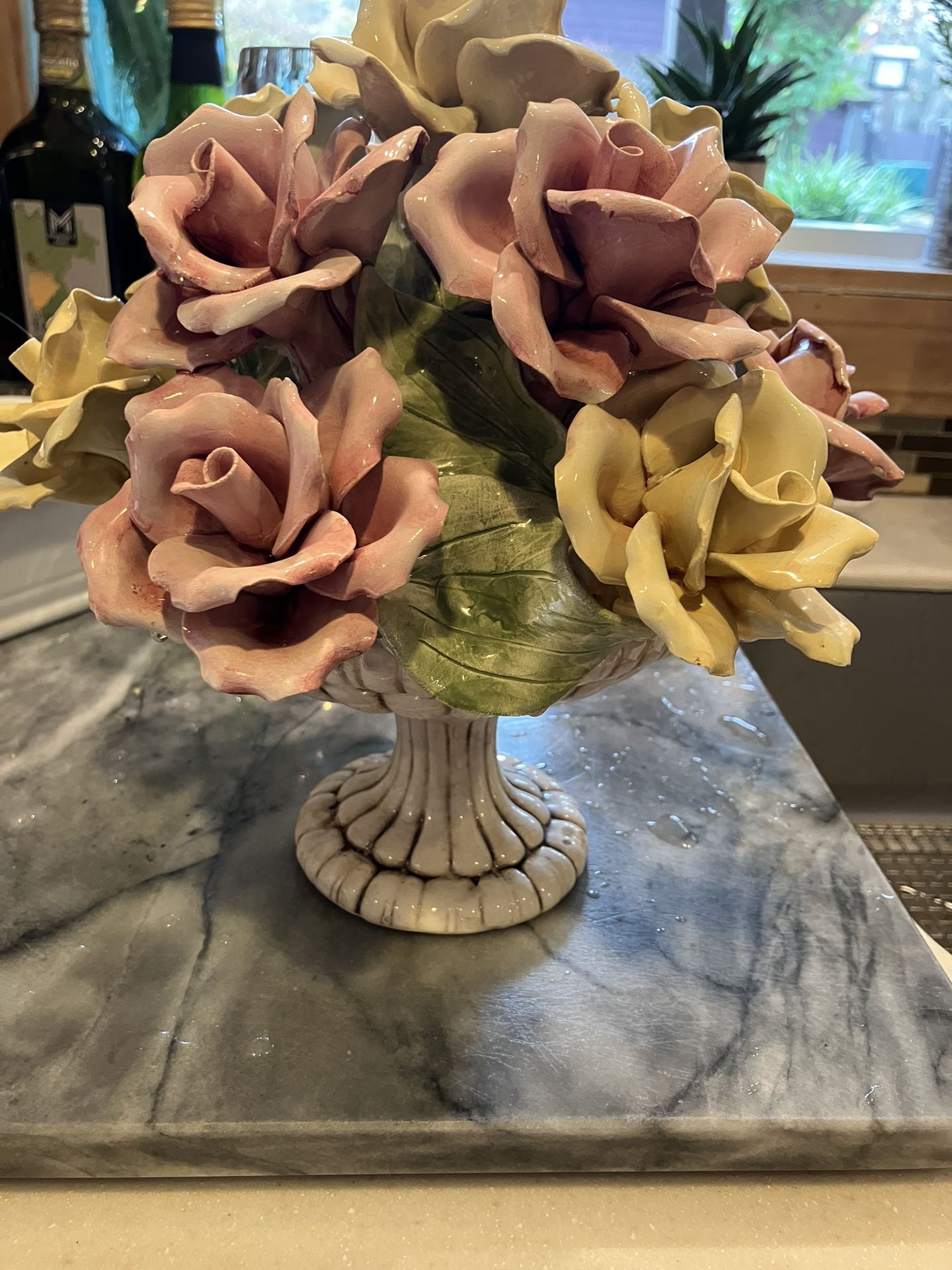 Vintage Capodimonte Porcelain Flower Bouquet – Made in Italy