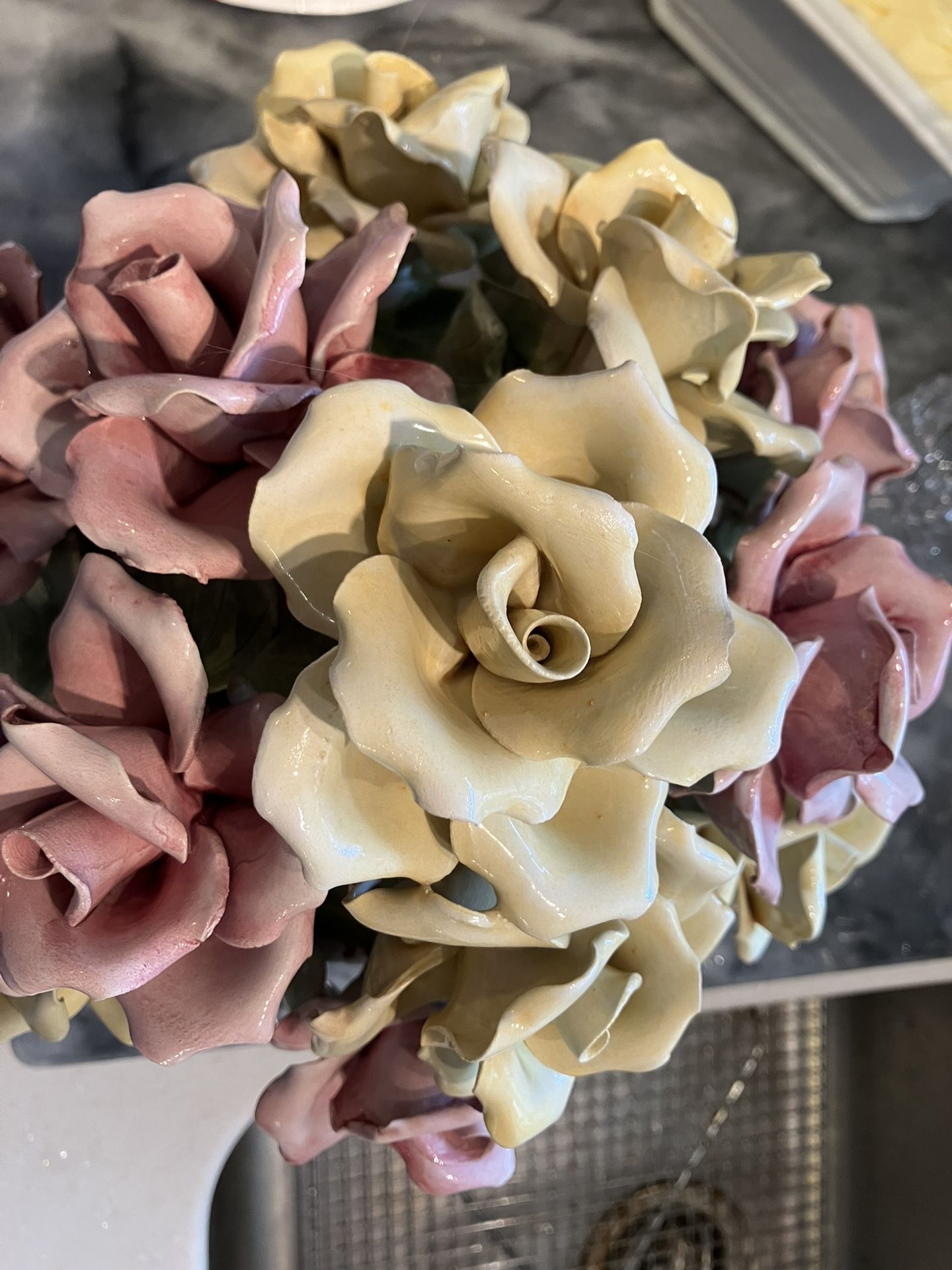 Vintage Capodimonte Porcelain Flower Bouquet – Made in Italy - photo 3