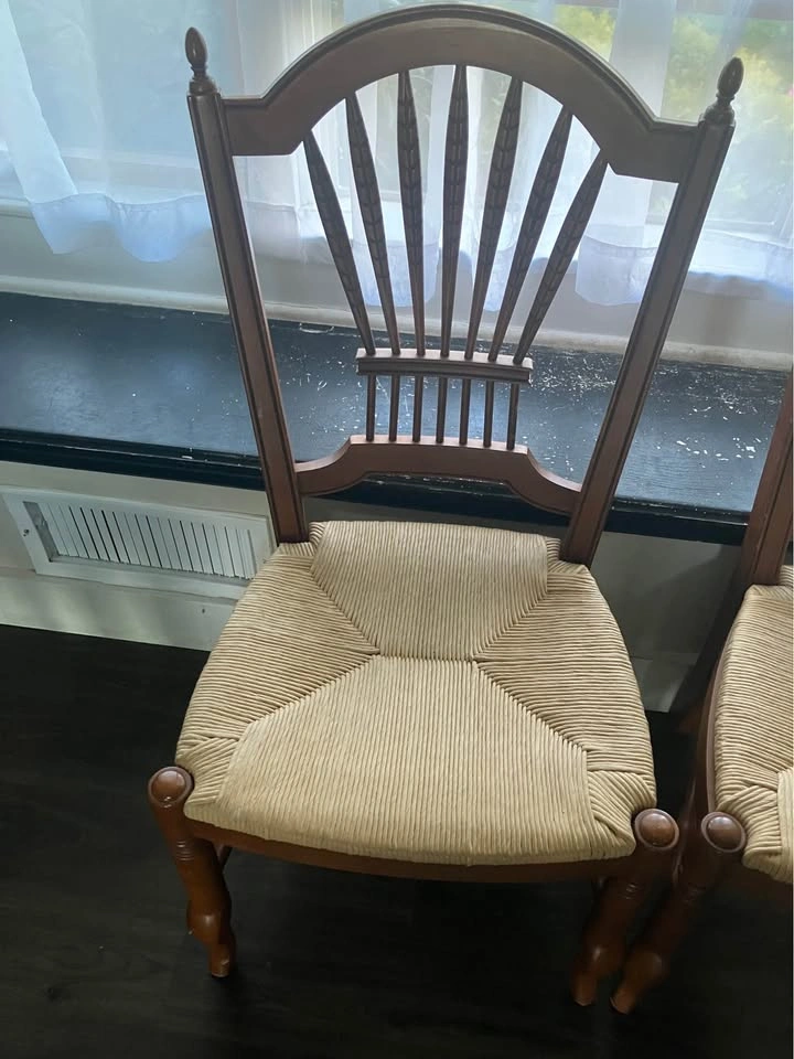 Ethan Allen Solid Wood Rush Seat Dining Chairs – Set of 2 - photo 4