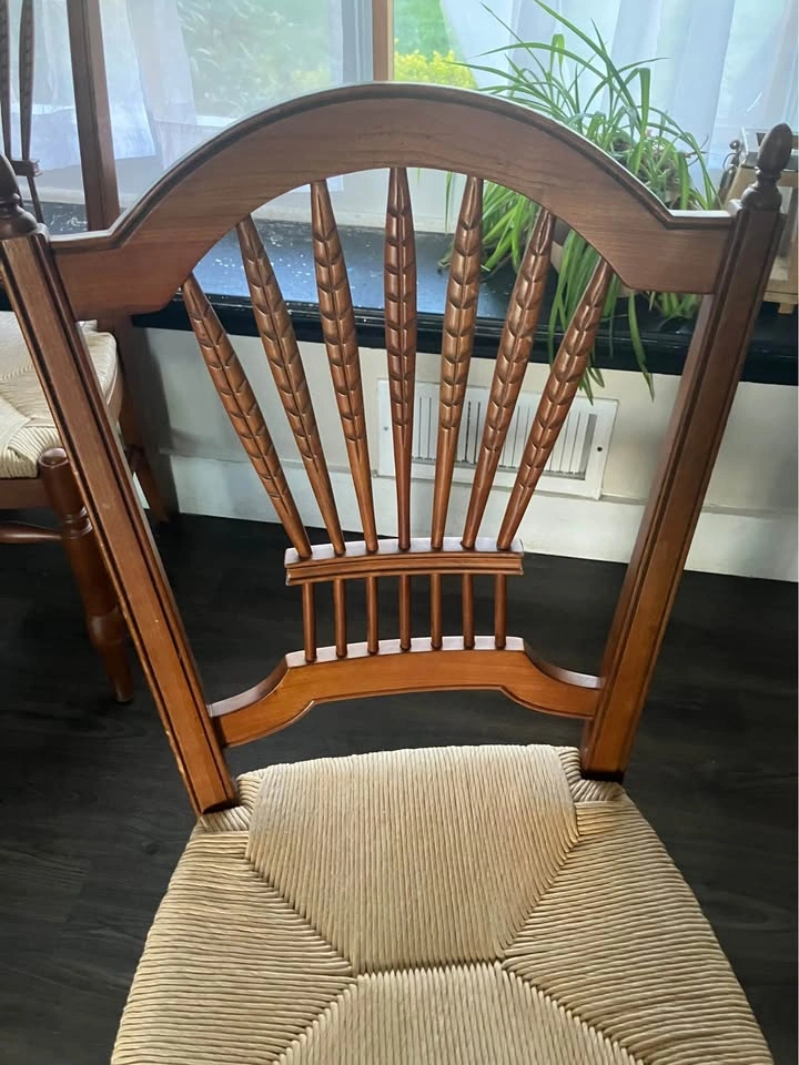 Ethan Allen Solid Wood Rush Seat Dining Chairs – Set of 2 - photo 5