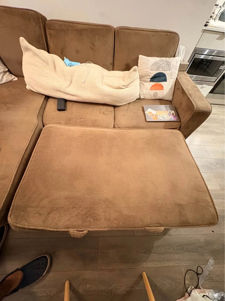 Brown Sectional Sofa + pull out bed - photo 5