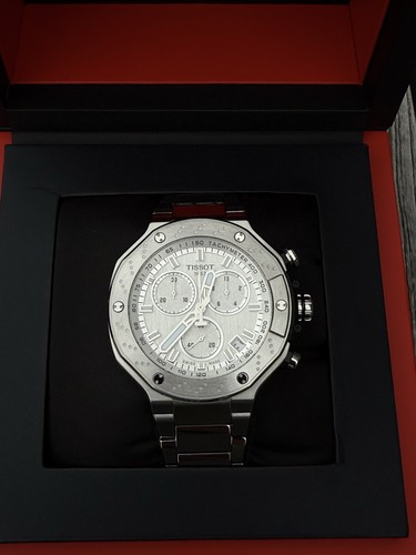 Tissot T-Race Men's 45mm Quartz Chronograph Silver Dial