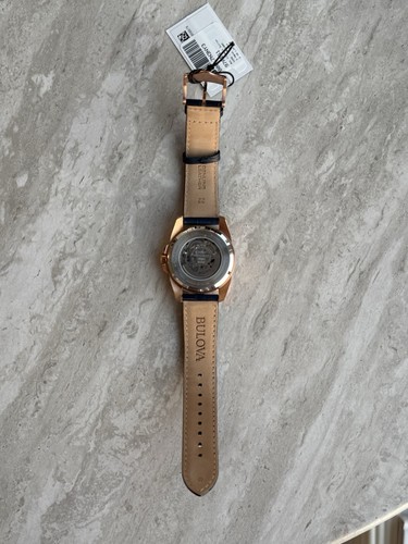 Bulova Sutton Men's 43mm Automatic Skeleton Dial Rose Gold/Blue - photo 4