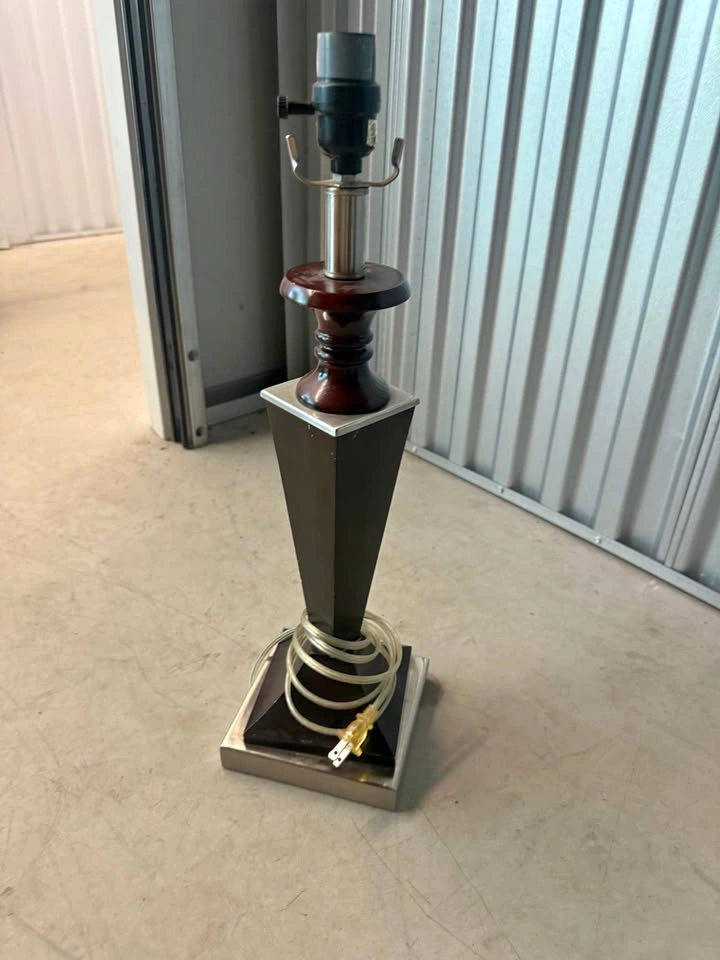 Modern Wood and Metal Table Lamp Base