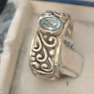 Sterling Silver Genuine Blue Topaz Ring - size 7 image indicator(3)
