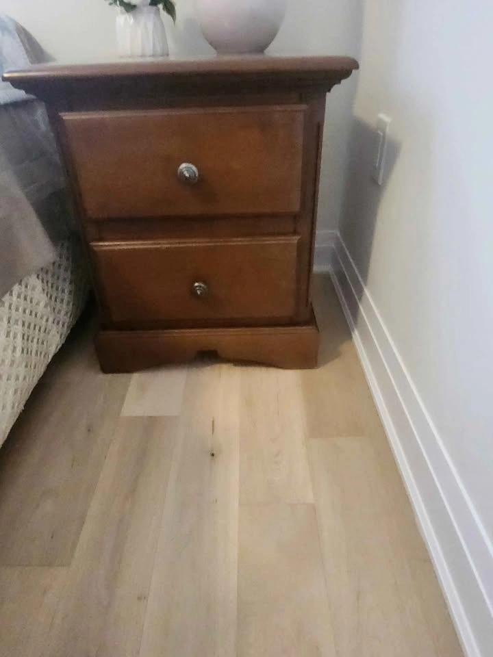 Wooden 5-Drawer Tall Dresser and Matching Nightstand Set - photo 3