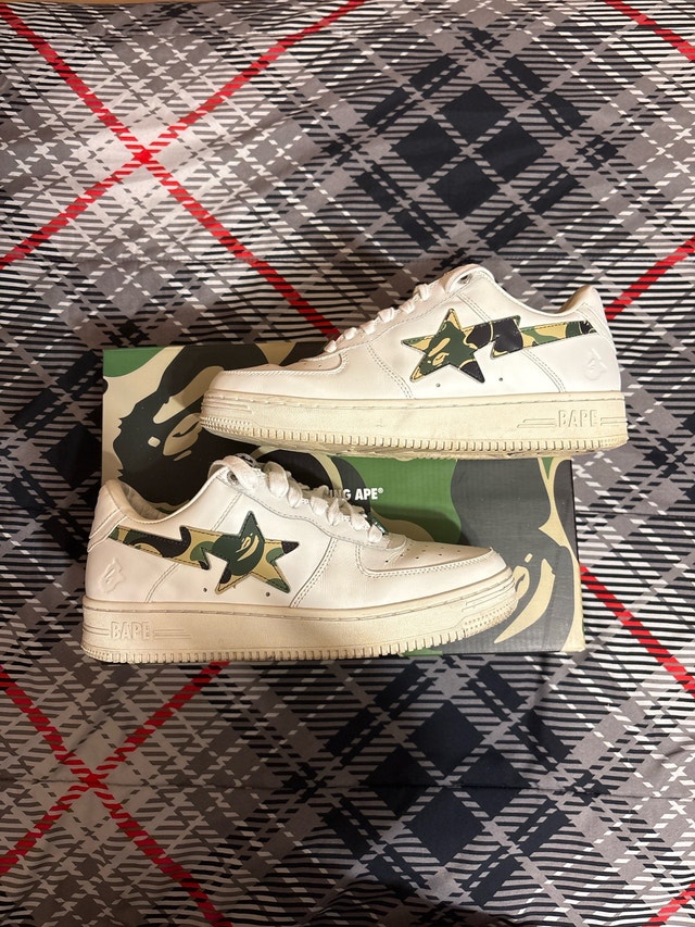 A Bathing Ape Bapesta Size 9 White & Green - photo 2