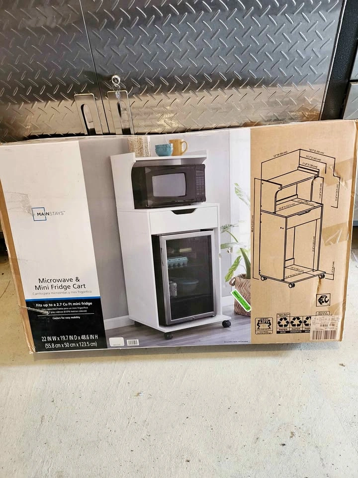 Mainstays Microwave & Mini Fridge Cart