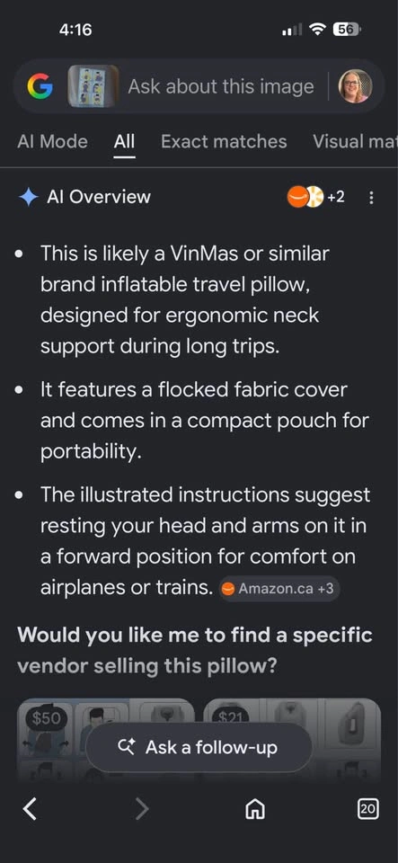Brand new inflatable travel pillow - photo 3