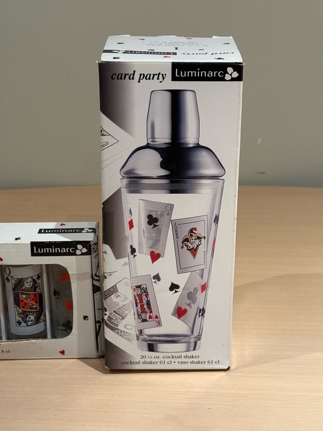 Luminarc Card Party Cocktail Shaker and Shot Glasses - photo 2