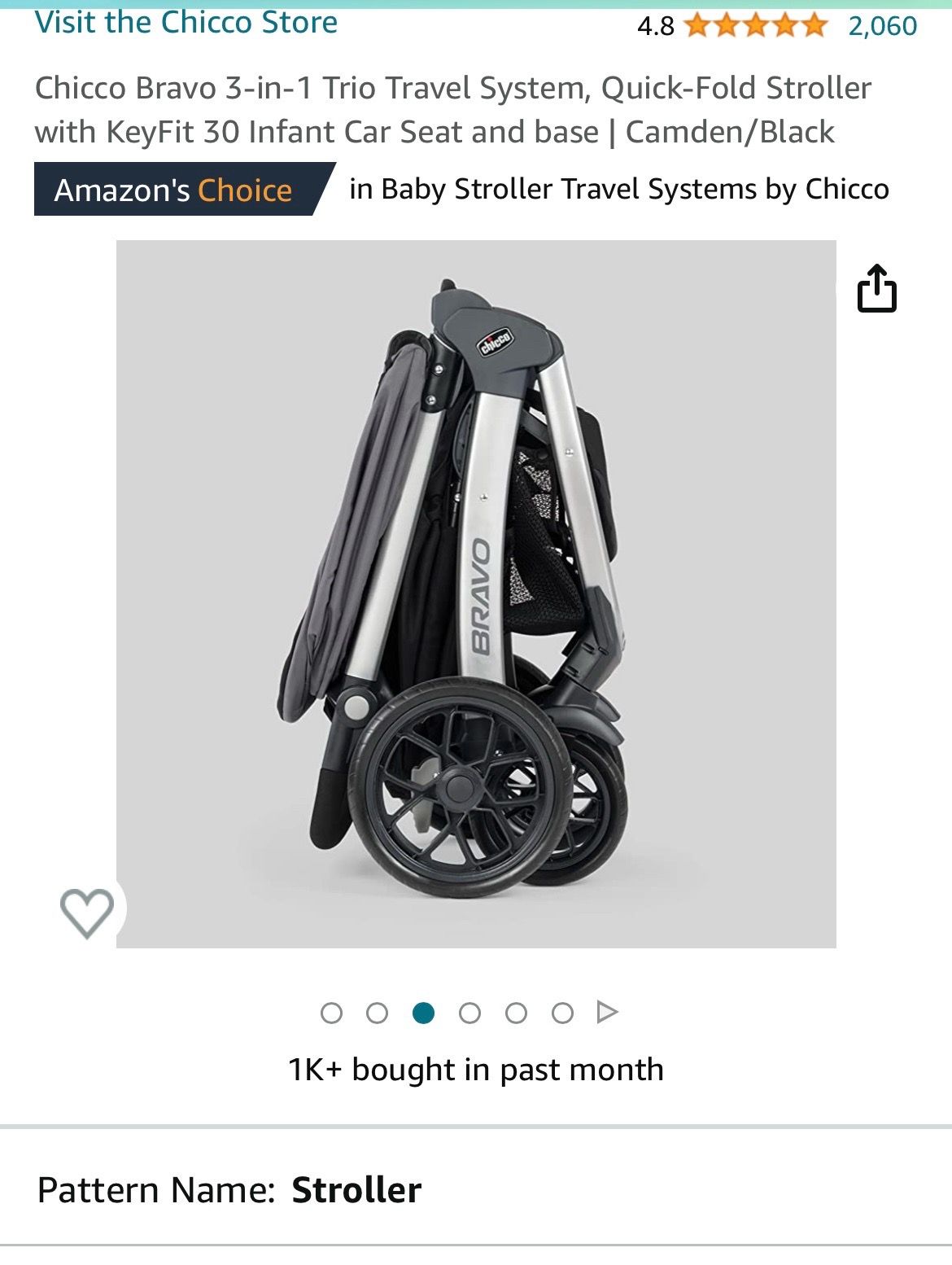 Chicco Bravo 3-in-1 Trio Travel System - Camden/Black - photo 3