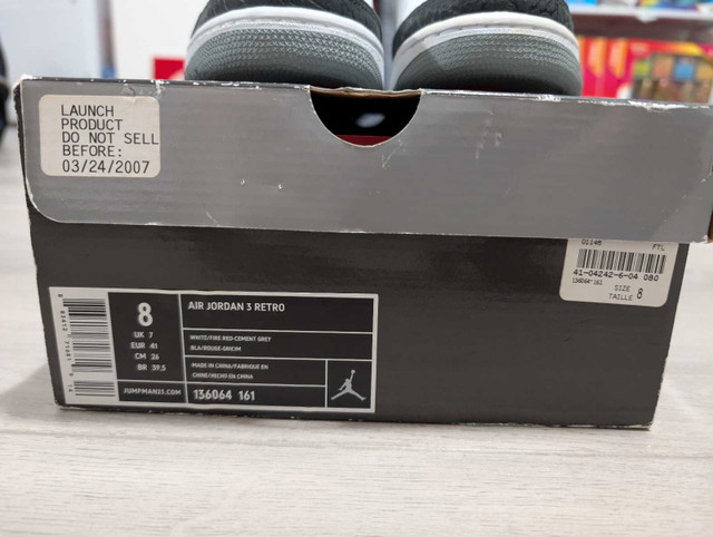 DS Jordan "Fire Red" 3 - Size 8 (2007 Release) - photo 3
