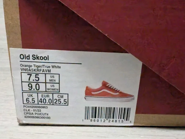 Vans Orange Tiger Old Skool - Size 7.5 image indicator(6)