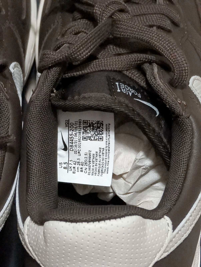 DS Nike "Chocolate" Air Force 1 Low Craft - Size 8.5 - photo 5