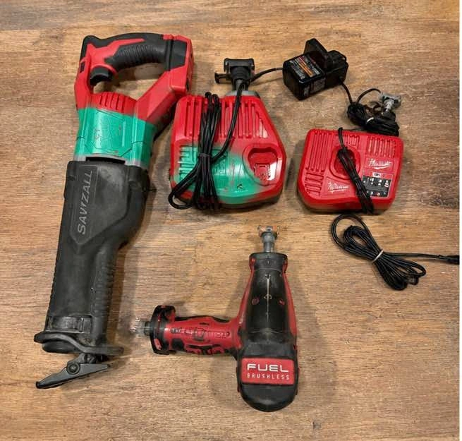 Milwaukee Sawzall and M12 Fuel Hackzall Bundle with Chargers